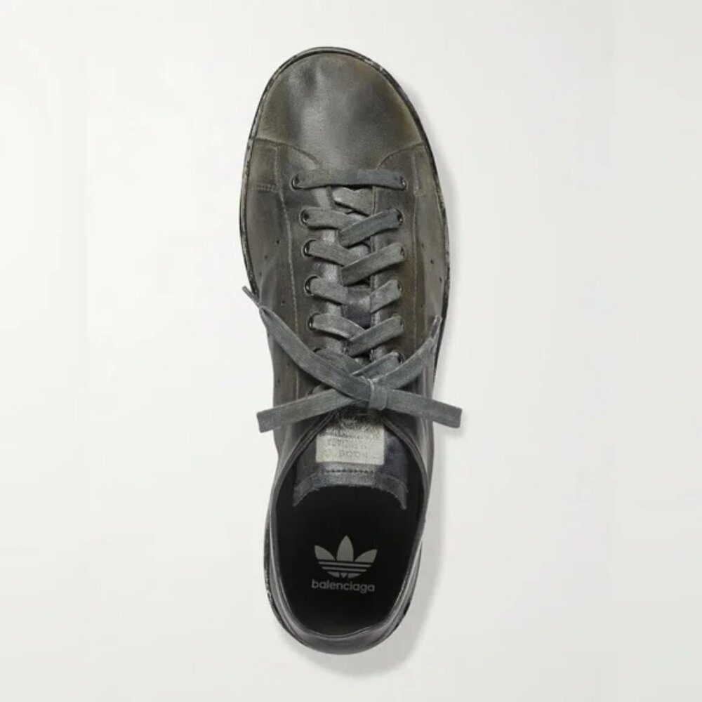 NEW Balenziaga x Adidas Stan Smith Distressed Leather Sneakers - Picture 3 of 9